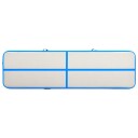 vidaXL Oppblåsbar gymnastikkmatte med pumpe 600x100x15 cm PVC blå