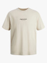 Jack and Jones Junior Vesterbro Tee Short Sleeve Crew Neck Junior Beige 164