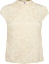 Mango Jacquard Top With Strap Neck   LIGHT BEIGE   M