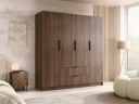 Herrljunga Garderob 200x215 cm med Skuffer - Brun/Svart