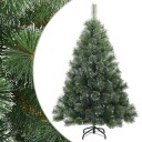  Moderne Kunstig Hengslet Juletre Snø Flocket Hvit 120 cm