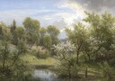 Blooming Fruit Trees near Loschwitz by Eduard Leonhardi Plakat Plakat / 30x40cm