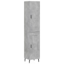 vidaXL Highboard betonggrå 34,5x34x180 cm konstruert tre 8720845485474