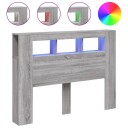 Sengegavl med LED grå sonoma 140x18,5x103,5 cm konstruert tre 8721012259331