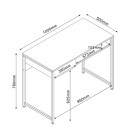 Skrivebord HOME4YOU 100x50x76 cm rustikk/svart - lyst rustikt tre/svart