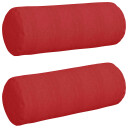  Bolster puter 2 pcs Rød Ø 25 x 70 cm stoff