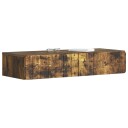 vidaXL Vegghengt Sidebord Røkt Eik 87,5 x 34,5 x 17 cm Konstruert tre
