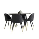 Venture Home Spisegruppe Venture Home Dipp med 4 Velvet Stoler Skinn GR987
