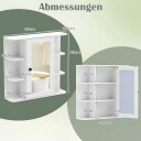 Speilskap til badet – 3 hyller og 6 åpne rom