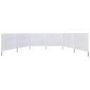 vidaXL Vindskjerm 6 paneler stoff 800x80 cm hvit