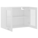 vidaXL Hengende skap glass hvit 80x31x60 cm sponplate