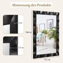 Farmhouse Wall Speil med Rubberwood Treramme Rustikk Baderomsspeil Svart