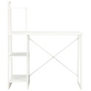 vidaXL Skrivebord med hylleenhet hvit 102x50x117 cm