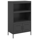  Highboard svart 68x39x113 cm stål