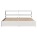  Sengeramme med hodegavl hvit 200x200 cm heltre furu 3306745