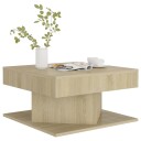 vidaXL Salongbord sonoma eik 57x57x30 cm sponplate