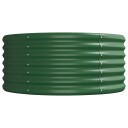 vidaXL Plantekasse pulverlakkert stål 224x80x36 cm grønn