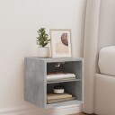  Vegghengt TV-benk med LED-lys betonggrå 30x28,5x30 cm 836979