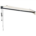 vidaXL Uttrekkbar markise kremhvit 3x2,5 m stoff og aluminium