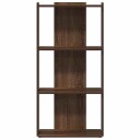 Bokhylle 3 etasjer brun eik 60x30x120 cm konstruert tre