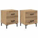  Nattbordskap 2 pcs Artisan Eik 40 x 35 x 47,5 cm Konstruert tre