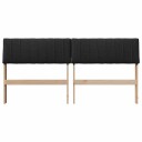  Polstret sengegavl Svart 150 cm Massiv furu