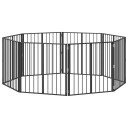 Vidaxl Hundeluke 8 Stk. Svart 80 X 80 cm Galvanisert Stål