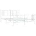  Sengeramme i metall med hode- og fotgavl hvit 150x200 cm 8721012373570