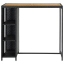vidaXL Barbord med oppbevaringsstativ svart 120x60x110 cm polyrotting