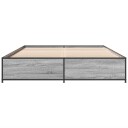  Sengeramme grå sonoma 140x190 cm konstruert tre og metall 8721102610455
