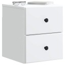  Vegghengt Nattbord 2 pcs Hvit 34,5 x 33 x 40 cm Konstruert tre
