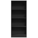 Bokhylle svart 60x24x143 cm konstruert tre