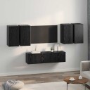  TV benksett 6 pcs Svart eik 60 x 30 x 30 cm Konstruert tre