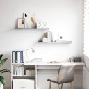 vidaXL Flytende vegghyller 2 stk betonggr? 90x23,5x3,8 cm MDF