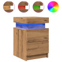  Nattbord 2 stk med LED artisan eik 35x39x55 cm konstruert tre 8721158446435