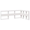 Bokhylle sengegavl L-formet hvit 120 cm heltre furu 8721158637437
