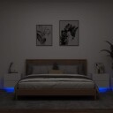 Vegghengte nattbord med LED-lys 2 stk hvit 8721012253971