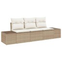  Hagesofa Set 3 pcs Beige Poly rattan
