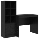  Skrivebord med lagring 2 pcs Svart eik 90 x 50 x 76 cm