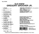 Gregory Groover Jr.  Old Knew  CD