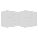 vidaXL Nattbord 2 stk hvit 40x30x40 cm sponplate