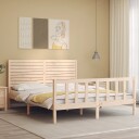vidaXL Sengeramme med hodegavl 5FT King Size heltre 8720845983819