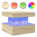  Salongbord med LED-lys sonoma eik 50x50x40 cm 8721012466111