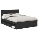  Sengestamme med hodegjerde Svart 135 x 190 cm Massiv furu