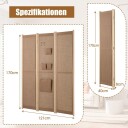 Romdeler med oppbevaringslommer og kroker – imitert lin 170x121 cm