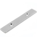 SuperMagneter Lang Forsenket Metallplate 120 X 20 X 3 Mm - Med To Forsenkede Monteringshull