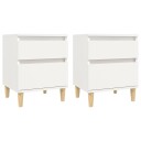 vidaXL Nattbord 2 stk hvit 40x35x50