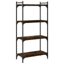  Bokhylle 4 etasjer røkt eik 60x30x120 cm konstruert tre 8721012194366