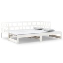 vidaXL Uttrekkbar dagseng hvit heltre furu 2x(90x200) cm