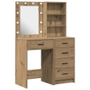  Sminkebord med skuff 2 pcs Brun 50 x 41 x 135 cm Konstruert tre